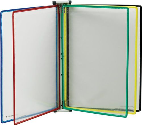 Tarifold Wandhalter (10 Sichttafeln farbig sortiert / mit Drahtrahmen, kunststoffummantelt) - 414609