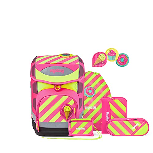 ergobag cubo Set - ergonomischer Schulrucksack, Set 5-teilig - StrahleBär - Pink