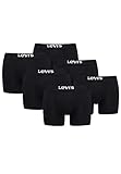 Levi's Solid Herren Boxershorts Unterwäsche aus Bio-Baumwolle im 6er Pack, Farbe:Black, Bekleidungsgröße:XXL