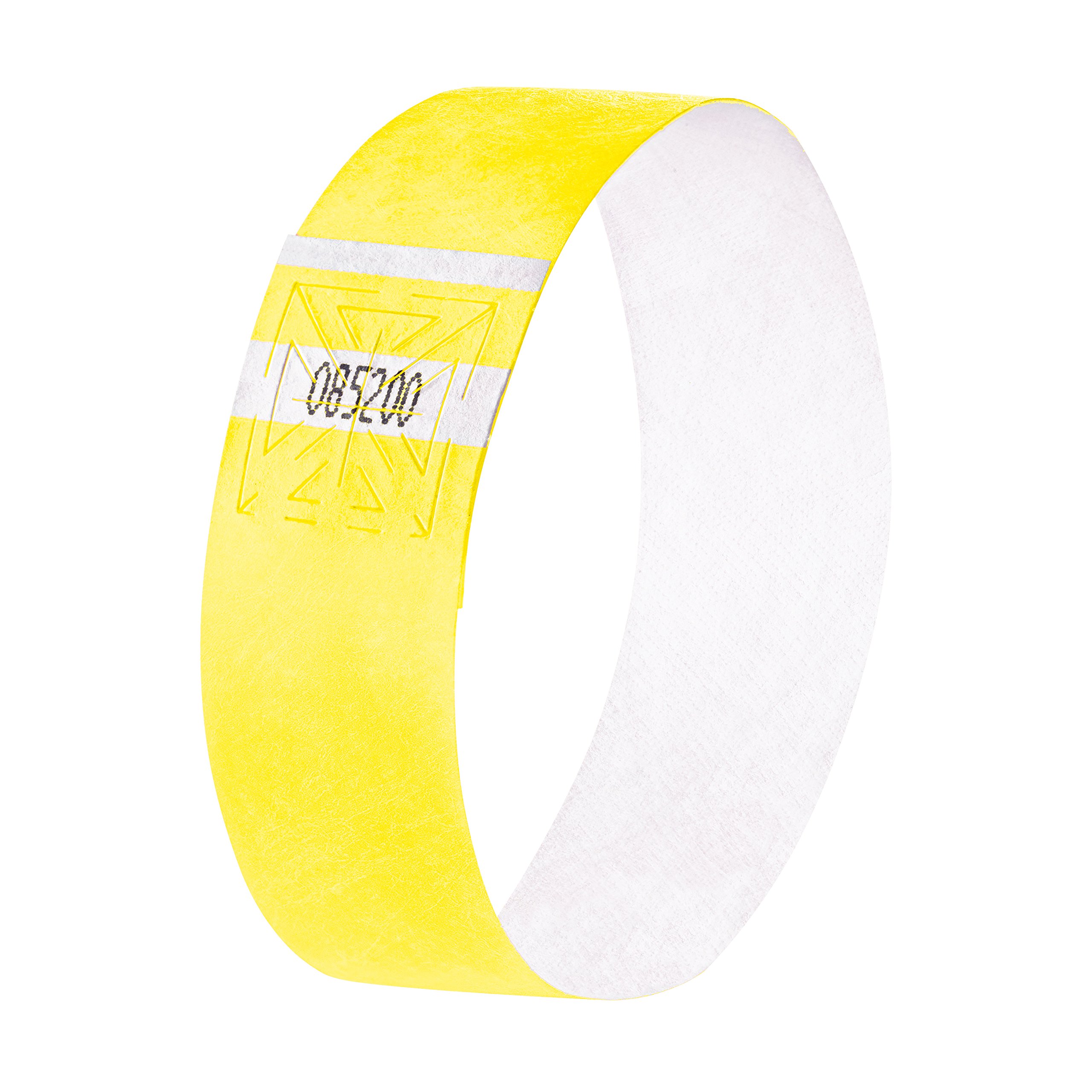 SIGEL EB218 Einlassbänder Super Soft, 120 Stück, Gelb fluoreszierend, Festival Armbänder