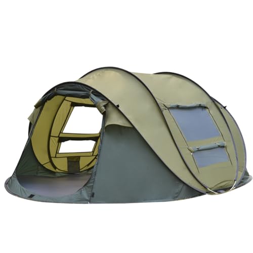 Automatisches Pop-Up-Zelt, Outdoor-Campingzelt für 3–4 Personen mit Aufhängehaken und Tragetasche, tragbarer Camping-Unterstand für Strand, Reisen, Wandern, Jagen, Angeln Green