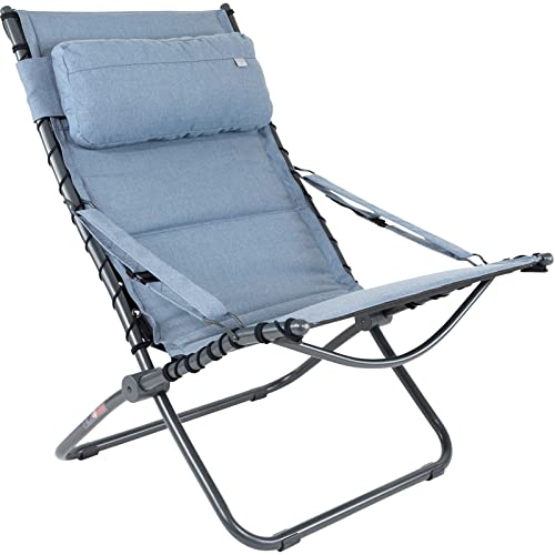 Crespo Tex-Comfort Campingstuhl, Aluminium, Blau, 89x53 cm