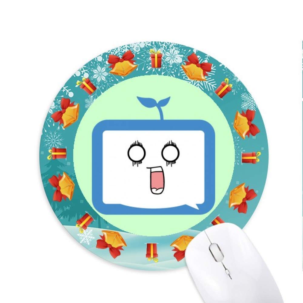 Ãœberraschende kleine TV Emoji Original Mousepad Rund Gummi Maus Pad Weihnachtsgeschenk
