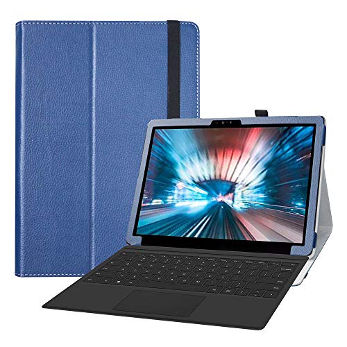 LiuShan Kompatibel mit Dell Latitude 7200 Tablet-Schutzhülle, PU-Leder, schmal, faltbar, Standfunktion, für 2-in-1 7210 Tablet (nicht geeignet Laptop), Blau