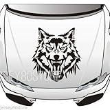 SUPERSTICKI Wolf Motorhaube 60 cm Aufkleber Autoaufkleber,Wandtattoo Profi-Qualität für Lack,Scheibe,etc.Waschanlagenfest