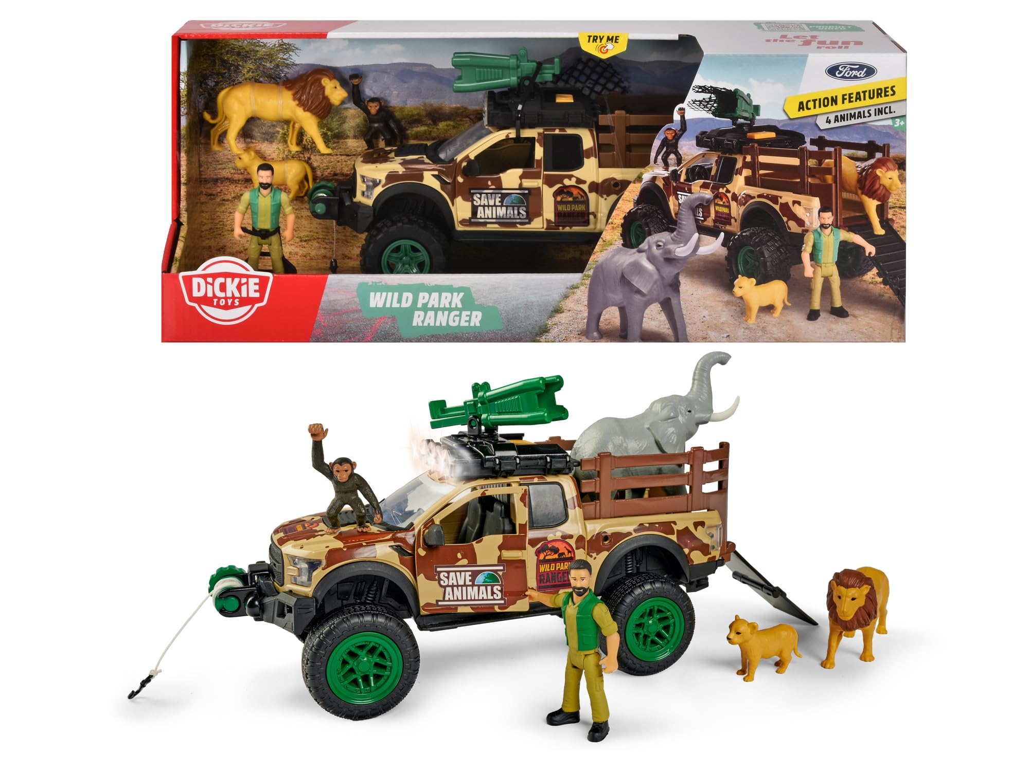 Dickie Toys Wild Park Ranger Set, Try Me 203837016 Tarnfarben