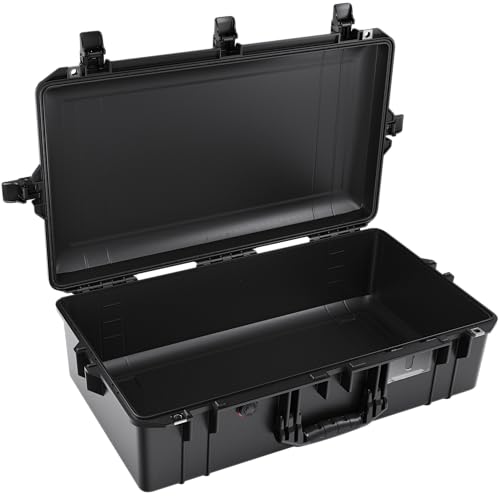 PELI 1605 Air Leichter Transportkoffer für Kamera Equipment, Wasser- und Staubdicht, 50L Volumen, Ohne Schaumstoffeinlage, Farbe: Schwarz
