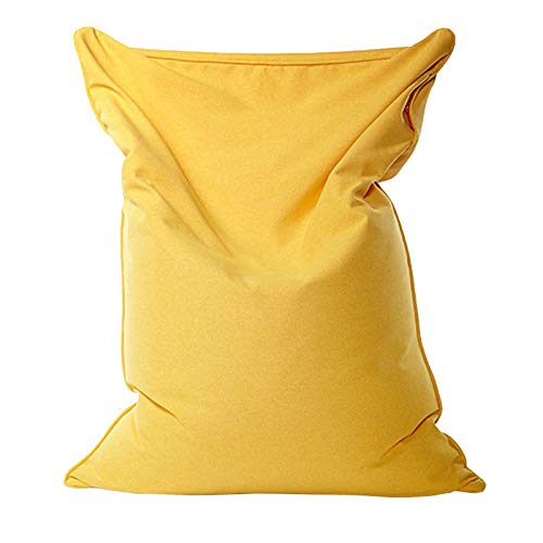 AMGJ Extra großer Sitzsack Bezug ohne Füllung(ohne Füllung), Premium Lazy Schlafsofa Sitzsackhülle für Kinder und Erwachsene,Gelb,130x160cm