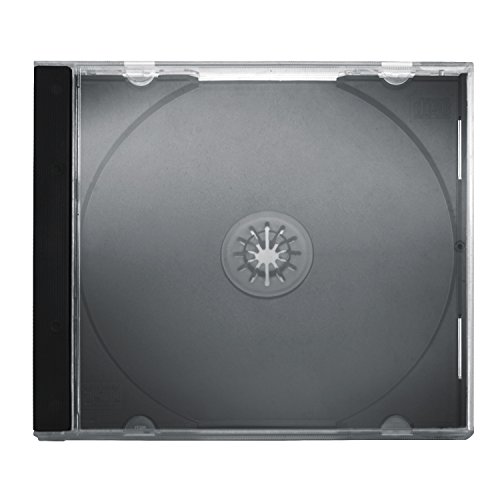 CD Jewelcase /CD Hüllen /CD Leer Hüllen für 1 CD/DVD, transparent, Tray schwarz (10mm) 50 Stück im Karton