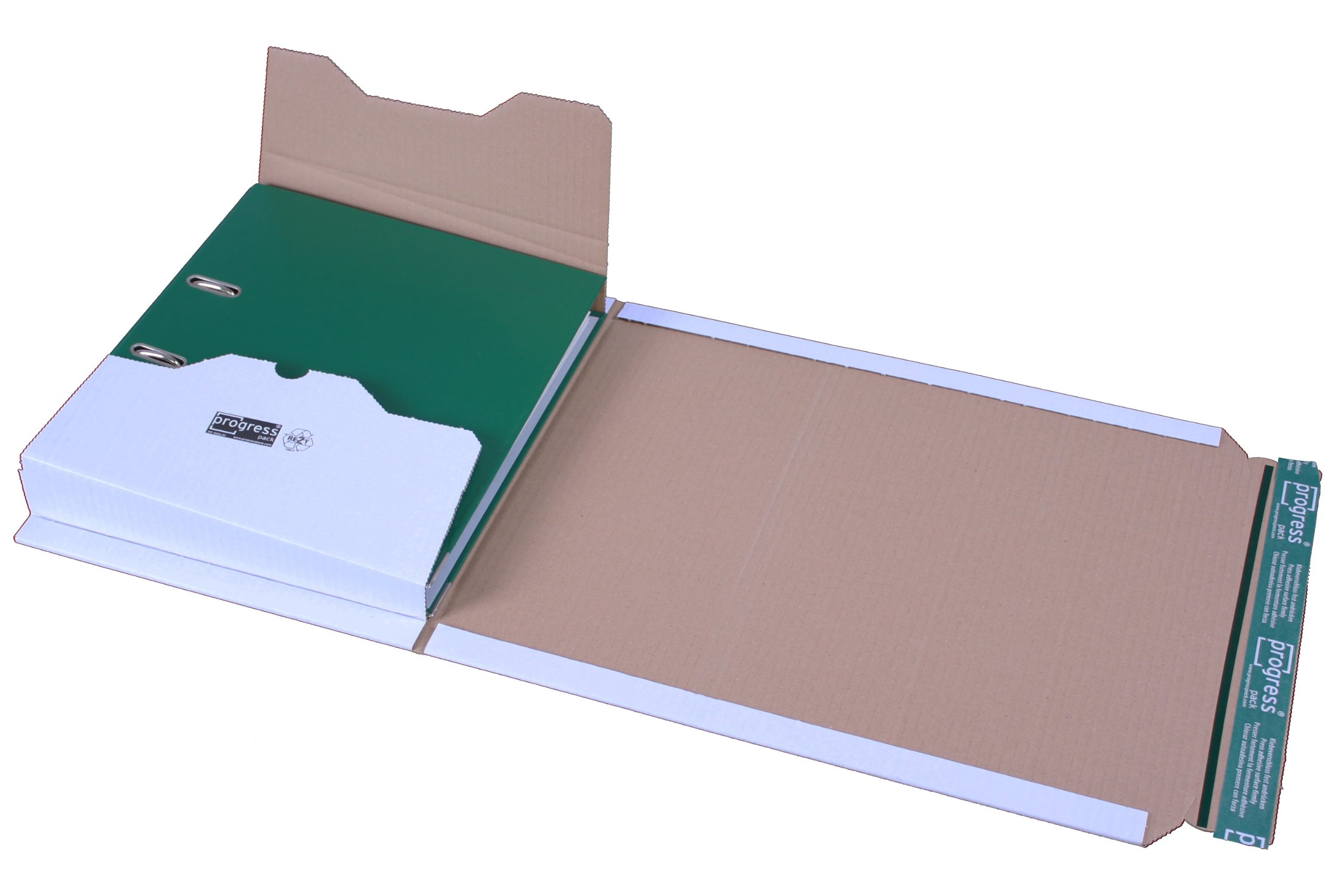 progressPACK Ordnerversandverpackung Premium PP O06.01 aus Wellpappe, DIN A4, 320 x 290 x bis 80 mm, 20-er Pack, weiß