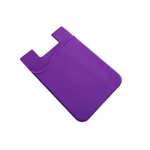 1PCS Silikon Business Kredit Tasche Klebstoff Mode Frauen Männer Handy ID Karte Abdeckung Halter Slim Case Aufkleber Fall Taschen (Color : Purple)