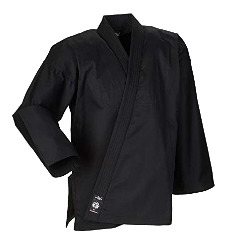 Ju-Sports Element Jacke Schwarz regular cut 190 I Judoanzug Jacke Kinder & für Erwachsene I Judogi Jacke aus langlebigem Mischgewebe I Doppelt verstärkter Schulter- & Brustbereich