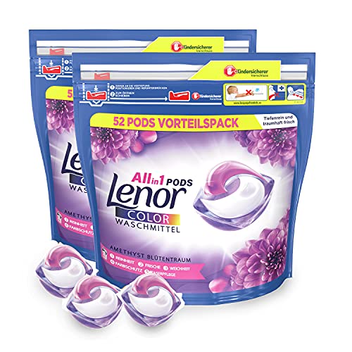 Lenor All-in-1 PODS Amethyst Blütentraum Colorwaschmittel – 104 Waschladungen