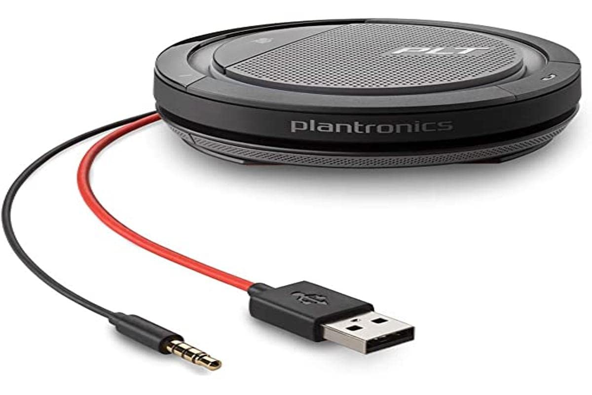 Plantronics CALISTO 5200 USB-A + 3,5 mm, Konferenzgerät mit Mikrofon und Lautsprecher, Schwarz