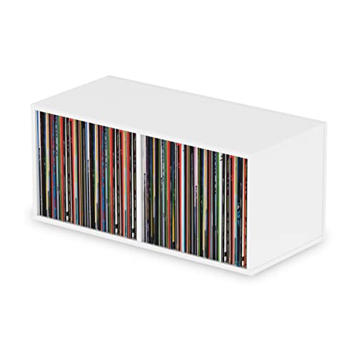 Glorious Record Box white 230 - 115 Platten pro Fach, bis zu 230 Platten im 12''-Format, problemlos stapelbar, optisch abgestimmt, weiß