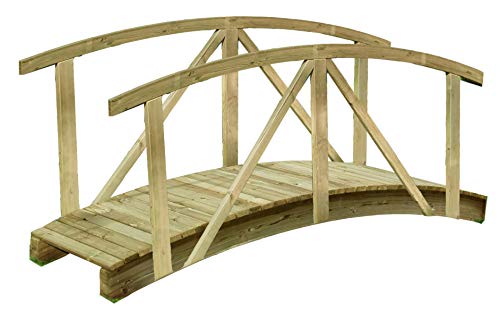 Gartenpirat Teichbrücke gebogen aus Holz mit Geländer