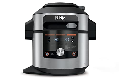 Ninja Foodi MAX 14-in-1 SmartLid-Multikocher [OL750EU] 7,5 l, Schnellkochtopf, Digitales Bratenthermometer, Heißluftfritteuse, Smart Cook-System