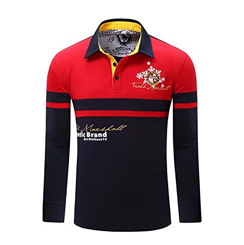 Herren Poloshirt langarm Herren T-Shirts Baumwolle Frühling Langarm Golf Shirt Besticktes Logo Knit Polo Shirt Top