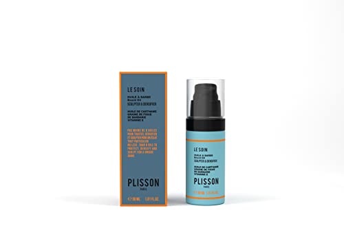 Plisson - Bartöl mit 6 Ölen, angereichert mit natürlichem Vitamin E – 99 % Inhaltsstoffe natürlichen Ursprungs – hergestellt in Frankreich – 30 ml