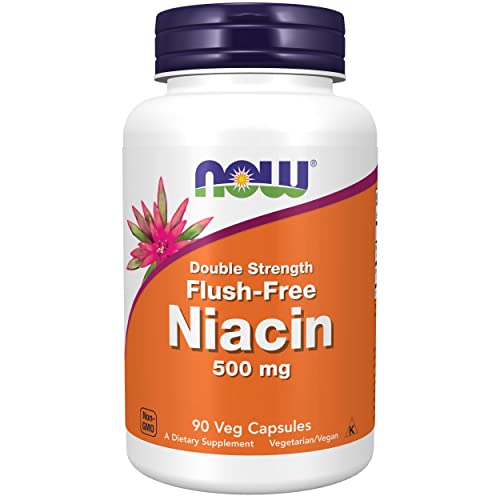 Now Foods, Niacin ohne Flusheffekt, 500 mg, 90 vegane Kapseln, Laborgeprüft, Vitamin B3, Sojafrei, Glutenfrei, Vegetarisch