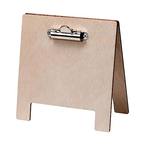 5x Holz Tischkartenhalter „Carum“ DIN A6 mit Metallklemme ohne Schiefertafellack