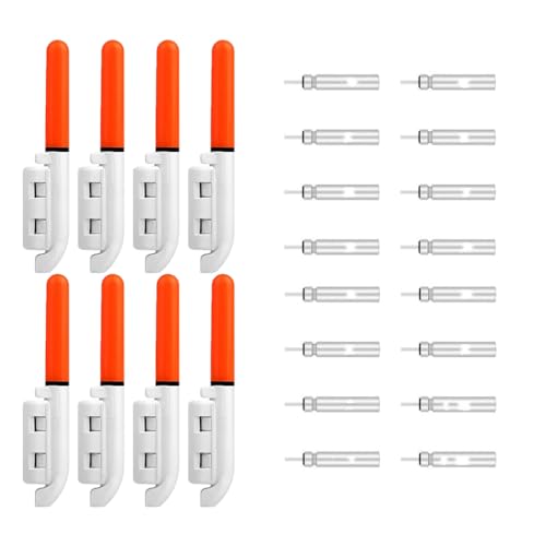 MEEYO Angel-Leuchtstäbe, LED-Bissanzeiger, Nachtangeln, Bissanzeiger, Batterie im Lieferumfang enthalten, 8 Stück (8, rot)
