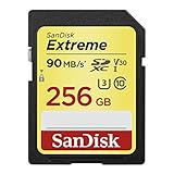 SanDisk Extreme 256 GB SDXC Speicherkarte bis zu 90 MB/Sek, Class 10, U3, V30