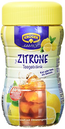 Krüger Teegetränk Zitrone, 8 Liter Ergiebigkeit, 6er Pack (6 x 400 g Dose)