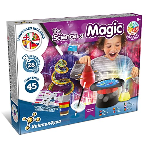 Science4you Die Wissenschaft der Magie - Zauberkasten für Kinder mit 28 Zaubertricks - Zauberkiste für Kinder mit Zaubertrank und vieles mehr! Zauberspiele und Gechenk für Kinder ab 8 Jahre, Mittel