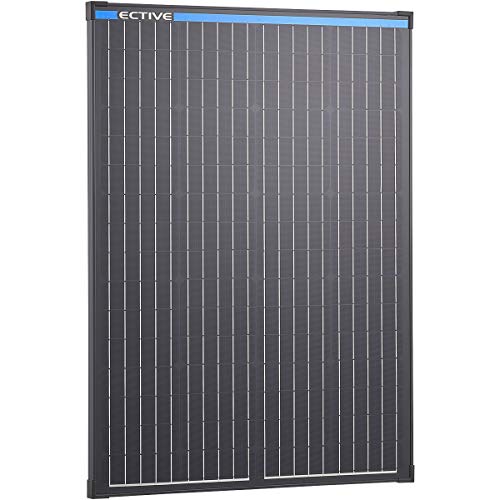 ECTIVE 24V 120W Monokristallines Solarmodul Black Edition mit 64 Zellen Solarpanel mit Sicherheitsglasplatte MSP120s Black in 13 Varianten 50-190 Watt