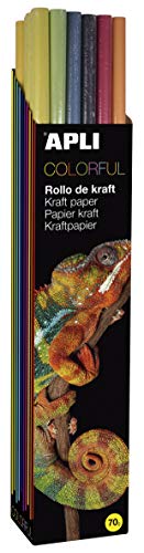 Apli 15423 Kraftpapier, verschiedene Farben, 1 x 10 m