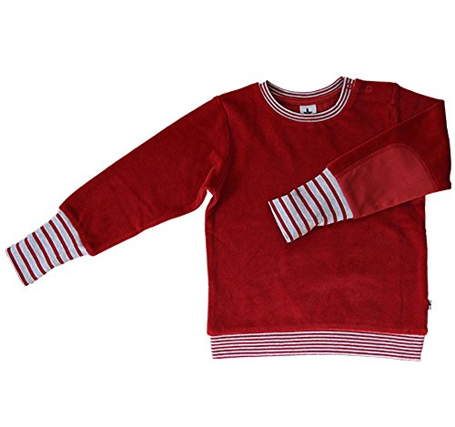 Leela Cotton Baby Kinder Nicky Sweatshirt Bio-Baumwolle 6 Farben Wählbar GOTS Jungen Mädchen Langarmshirt T-Shirt Gr. 62/68 bis 116 (116, Ziegelrot)