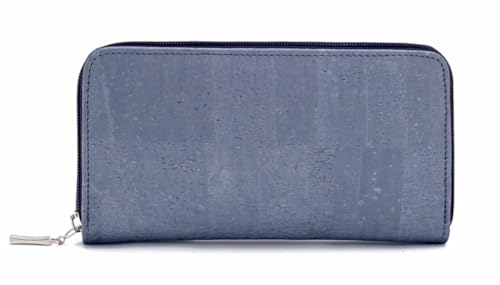Portemonnaie für Damen - blau aus Korkstoff | Kork-Geldbeutel als Alternative zu Leder | Damen | vegan | nachhaltig | Geldbörse aus Kork