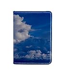 Blauer Himmel Und Weiße Wolken Leder Reisepasshülle Reisebrieftasche Organisieren Sie Reisepass und Kreditkarten 11.5x16.5cm