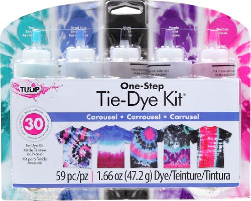 Tulip One-Step Tie-Dye Kit DC31677 Carousel Colors Batikdesign, Gummi, Karussell, 47.2 g (5er Pack), 45 Milliliter