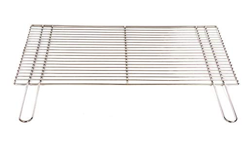 Grillrost 60 x 40 cm mit Griff aus Edelstahl 4 mm rostfrei und elektropoliert