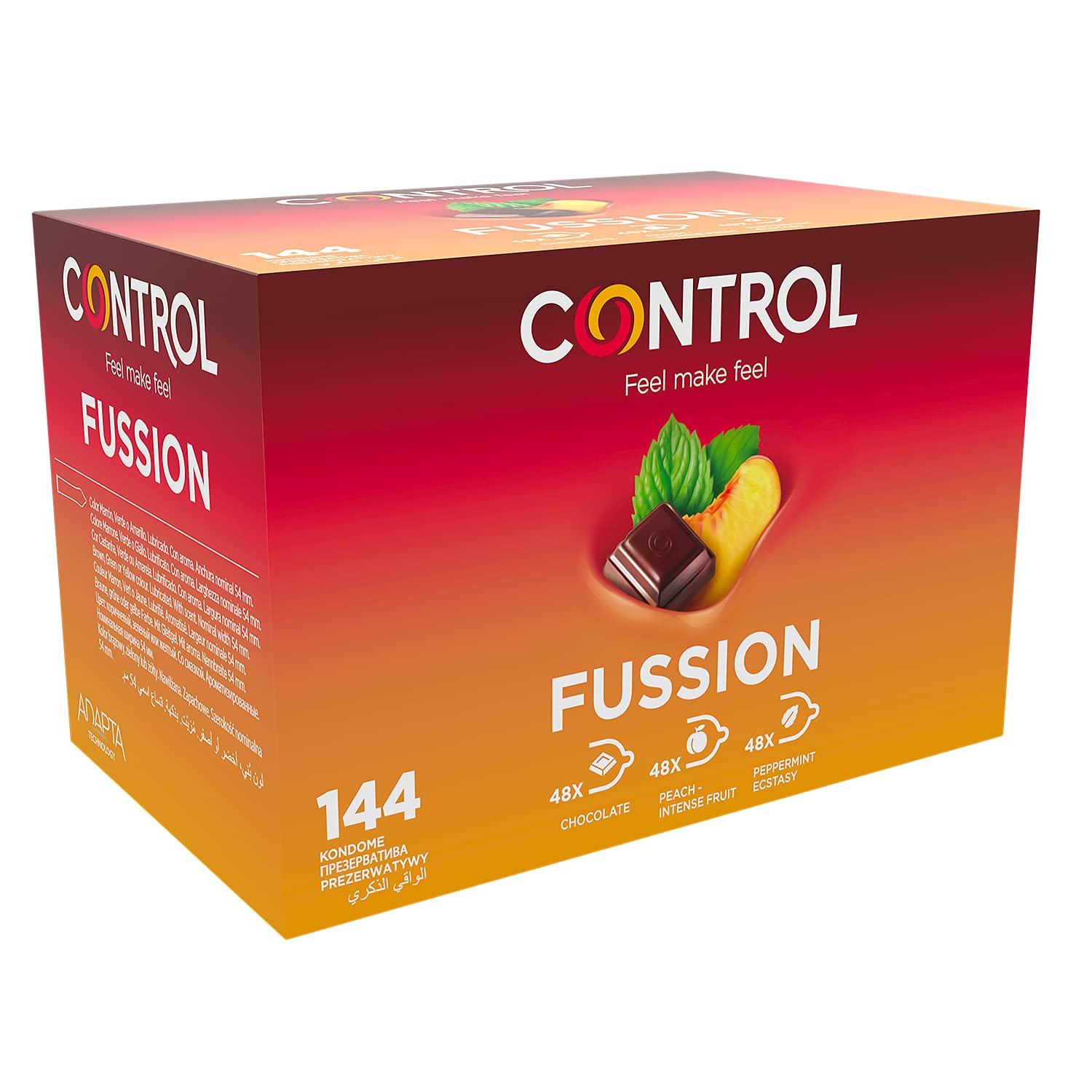 CONTROL FUSSION Naturlatex-Kondome mit verschiedenen Geschmacksrichtungen - 144 Stück