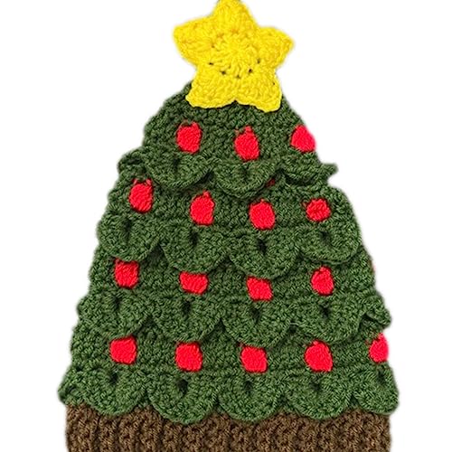 AOOOWER Weihnachtsbaummütze, gestrickte Häkelkappe, Haushaltskopf-Dekorationen für Zuhause, Festival, Urlaub, Party, Dekoration, Urlaubshut