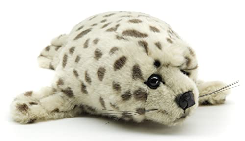 Uni-Toys – Seehund grau-gepunktet - 32 cm (Länge) - Plüsch-Robbe - Plüschtier, Kuscheltier