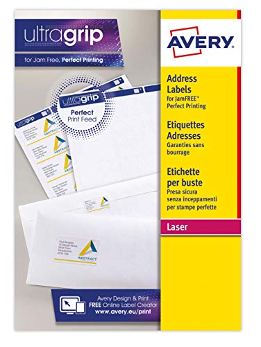 Avery L7 Quickpeel Etiketten, 14 Etiketten pro Blatt, Weiß 63.5 x 72 weiß