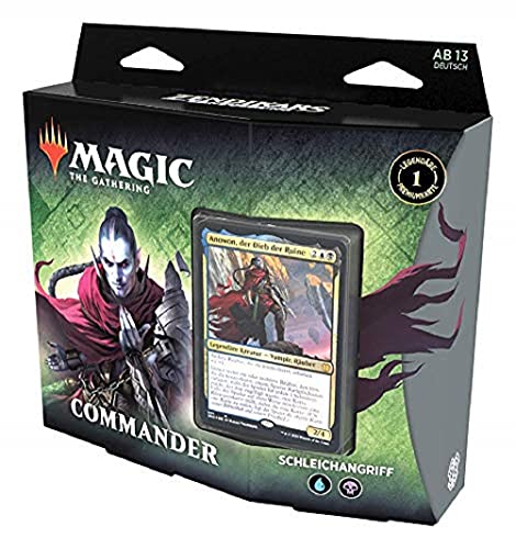 Magic: The Gathering Zendikars Erneuerung Commander-Deck – Schleichangriff, Spielbereites Deck mit 100 Karten, Blau-Schwarz