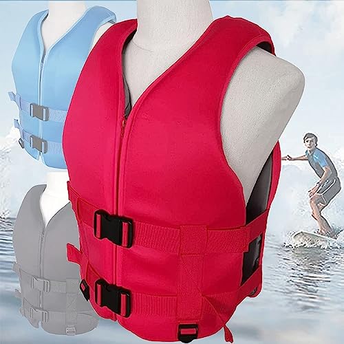 NURCIX Erwachsene 20-120 kg Auftriebsweste, Schwimmhilfe Erwachsene, Rettungswesten für Boote, für Stand Up Paddle, Jetski, Wassersport, Wasserski, Segeln (Color : Red, Size : L)