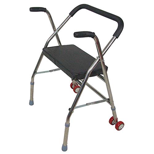 Rollator für ältere Menschen, klappbar, mit Sitzrolle, Vintage-Vierbeiniger Stockhocker, Gehstock mit Krankenhaus
