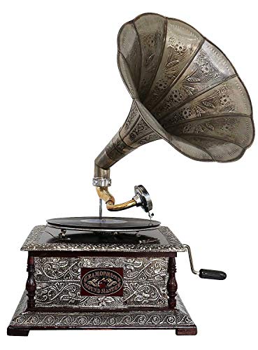 aubaho Nostalgie Grammophon Gramophone Dekoration mit Trichter Grammofon Antik-Stil (e)