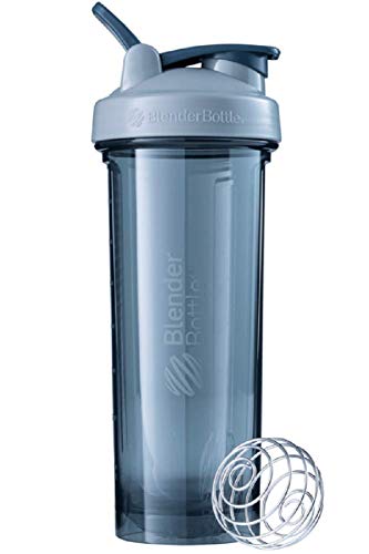 BlenderBottle Pro32 Tritan Trinkflasche mit BlenderBall, optimal geeignet als Eiweiß Shaker, Protein Shaker, Wasserflasche, BPA frei, skaliert bis 700 ml, Fassungsvermögen 940 ml, pebble grau