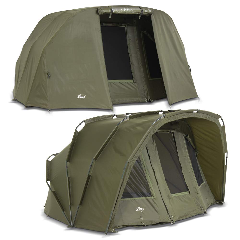Lucx® Bivvy + Winterskin 'Tiger' 1-2 - 3 Mann Angelzelt + Überwurf - Karpfenzelt - Carp Dome with Overwrap 2 or 3 Man Carp Fishing Tent