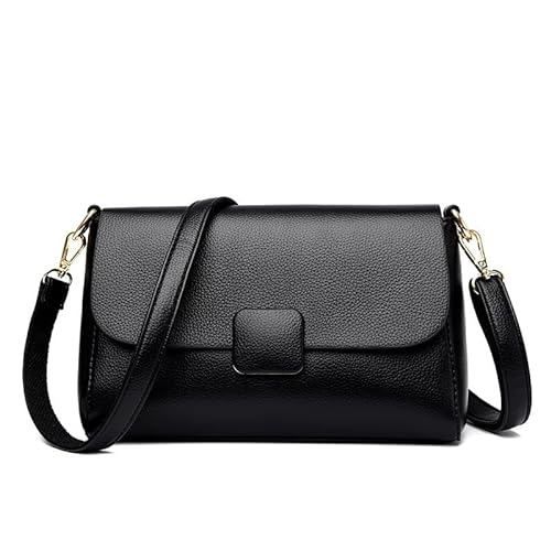 Damen Tasche, Jahr, einfarbig, einfache Achseltasche, klassische Damentasche, Crossbody-Tasche, Schwarz