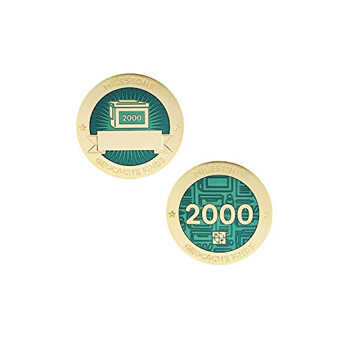 2000 Finds/Funde Coin + Tb !!gefunden Geocaching Milestone Geocoin and Tag Set