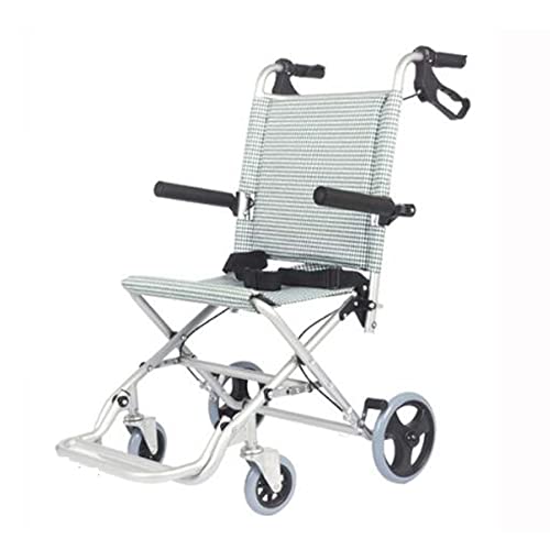 Bueuwe Handklapprollstuhl, Handbremse für Reisen, Ultraleichter Rollstuhl für Senioren und Kinder, Travel Easy Trolley (mit Tasche),B