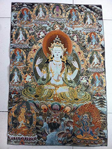 qmj Tibet Thangka Tapisserie Seidenstickerei Tibetischen Vajrasattva Thangka Wandbehang Thangka Meditation National Wind Wandbild Für Inneneinrichtungen
